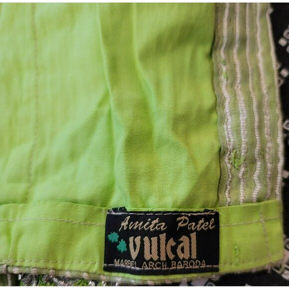 Womans Top Lime Green Silver Beaded Embellished Belly Dancing Anita Patel JJ1609 - Picture 4 of 8